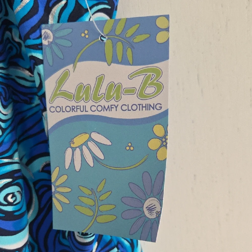 Lulu-B Blue Swirl Sleeveless Top - Picture 2 of 4